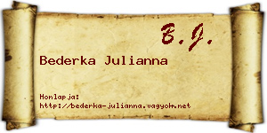 Bederka Julianna névjegykártya